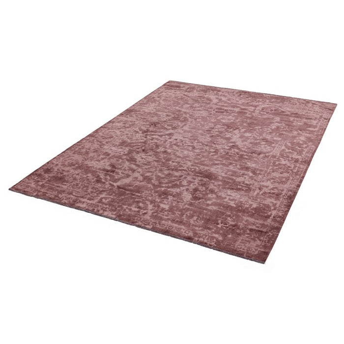Zehraya Abstract Persian Distressed Rugs in ZE08 Cranberry Red