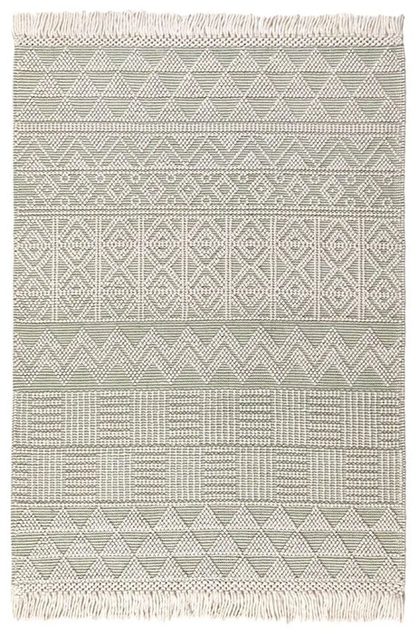 Anya Anya01 Ivory Mint Flatweave Geo Rugs