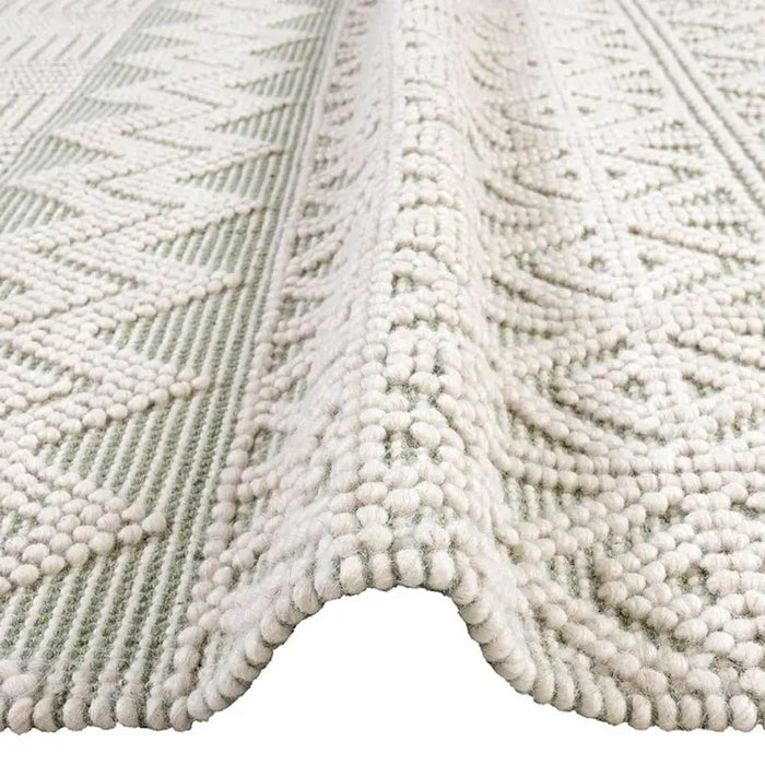 Anya Anya01 Ivory Mint Flatweave Geo Rugs