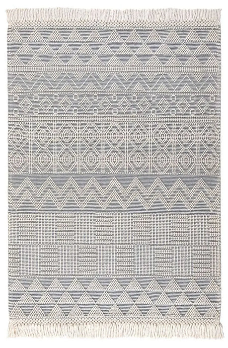 Anya Anya01 Ivory Slate Flatweave Geo Rugs