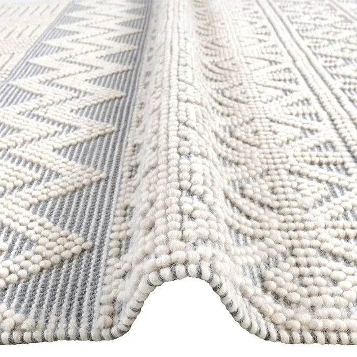 Anya Anya01 Ivory Slate Flatweave Geo Rugs