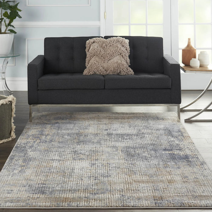 Nourison Quarry QUA02 Blue Beige Rug