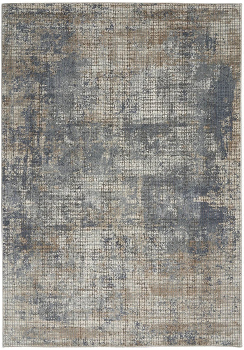 Nourison Quarry QUA02 Blue Beige Rug