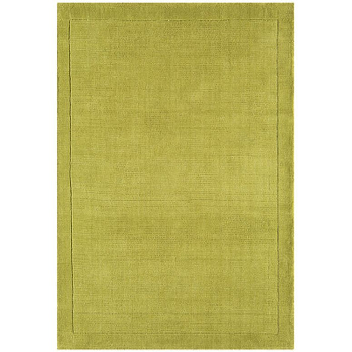 York Plain Wool Ribbed Border Rugs in Green