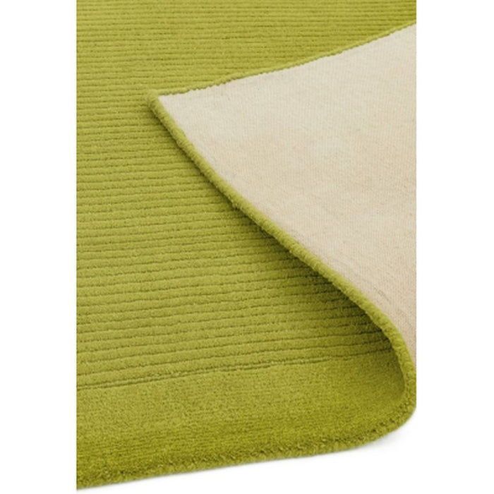 York Plain Wool Ribbed Border Rugs in Green