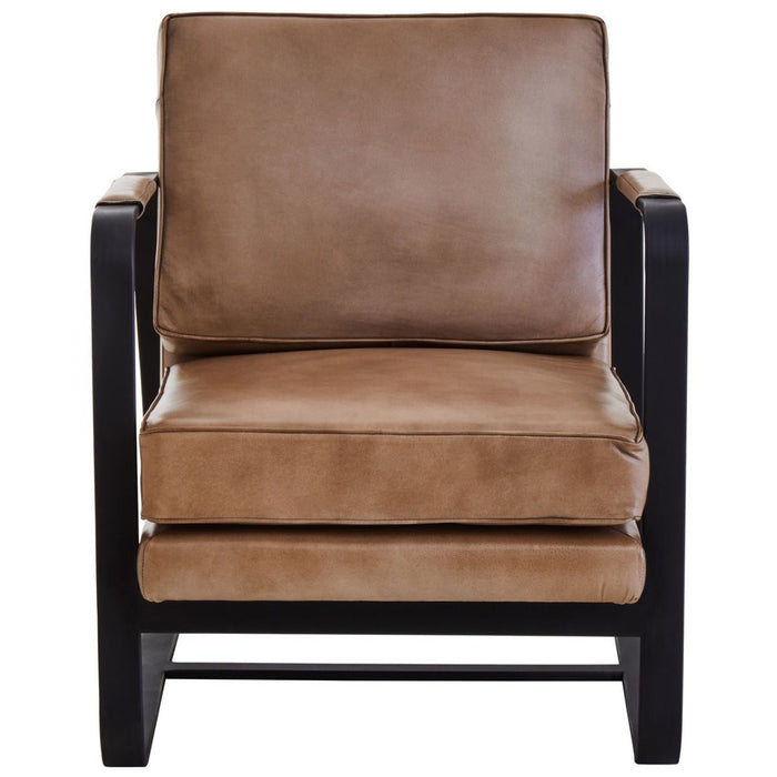 Ablington Grey Genuine Leather Armchair