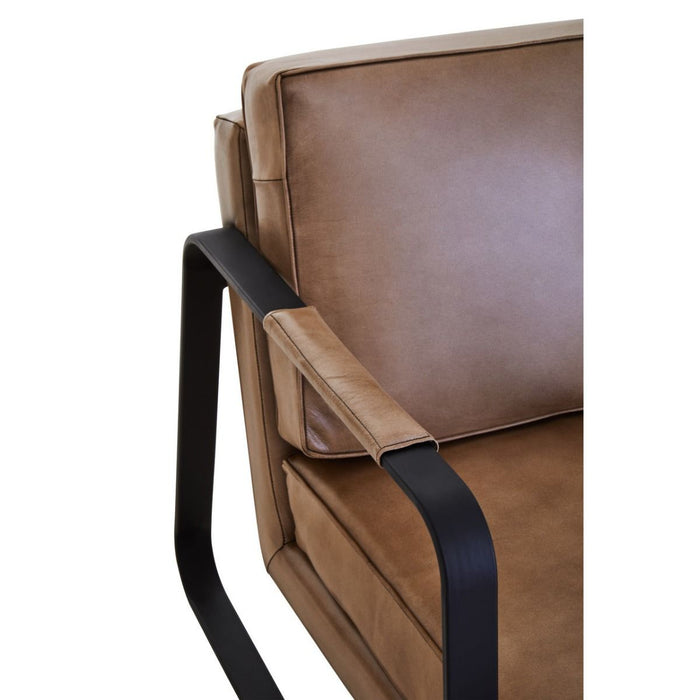Ablington Grey Genuine Leather Armchair