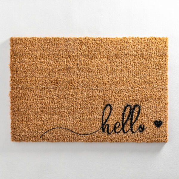 Hello Scribble Heart Doormat